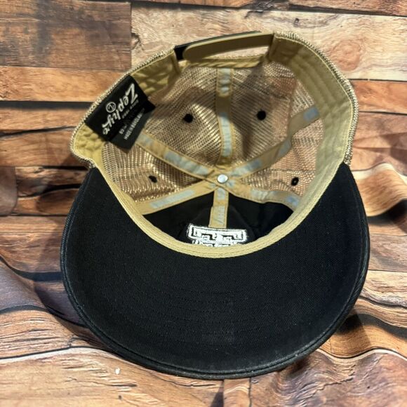 Texas Tech Red Raiders Black Hat Zephyr Tan Mesh Adjustable SnapBack Cap - Picture 7 of 8